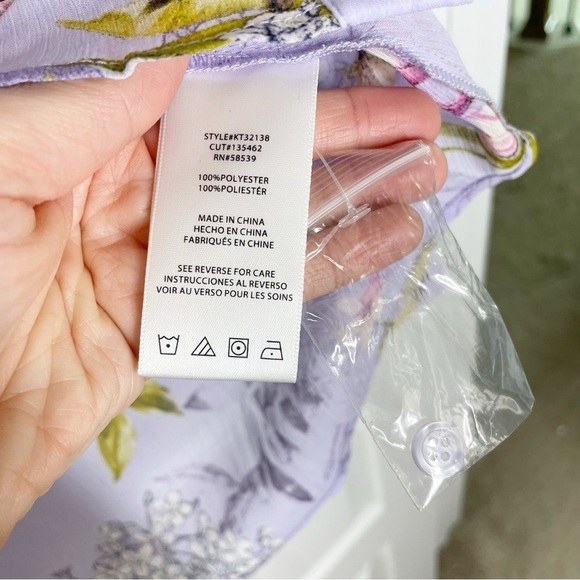 New Kut from the Kloth Jasmine Sheer Button Front Blouse in Purple - Picture 5 of 8